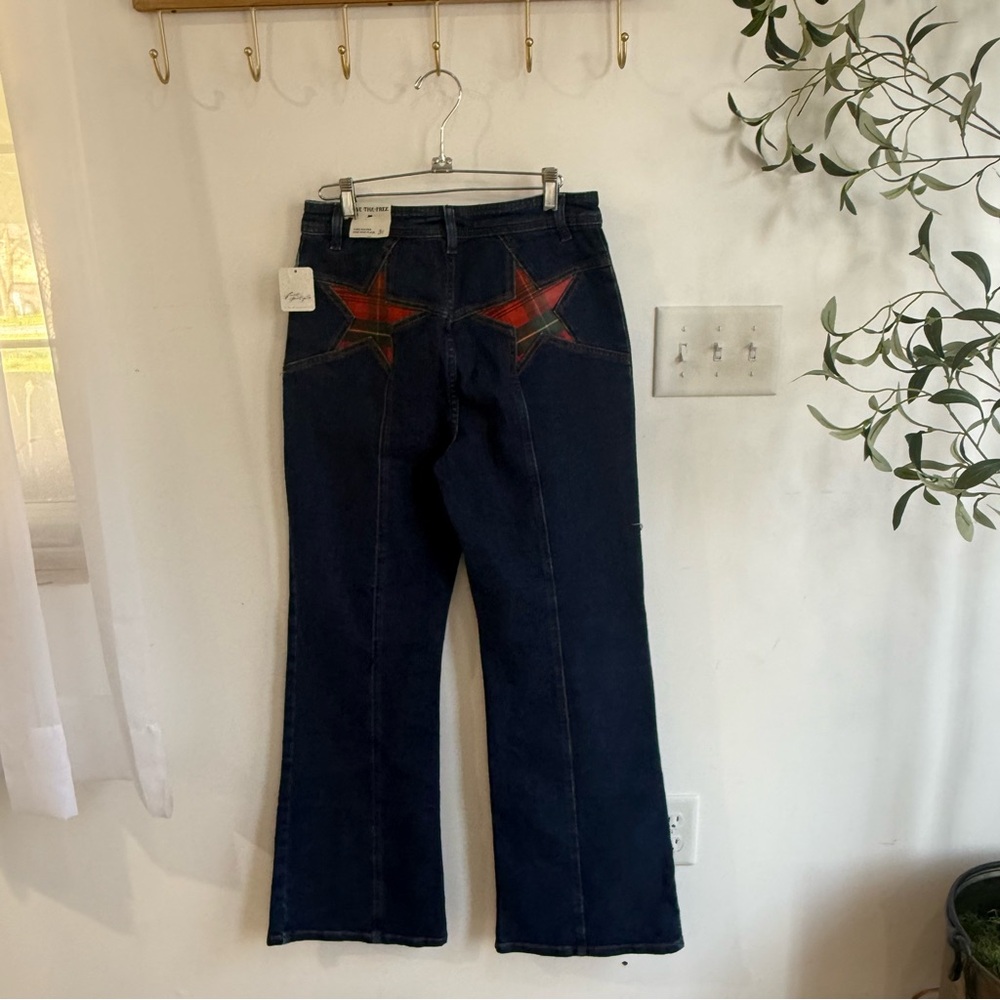 Free People We The Free Firecracker Flare Jeans Tartan - Picture 8 of 8